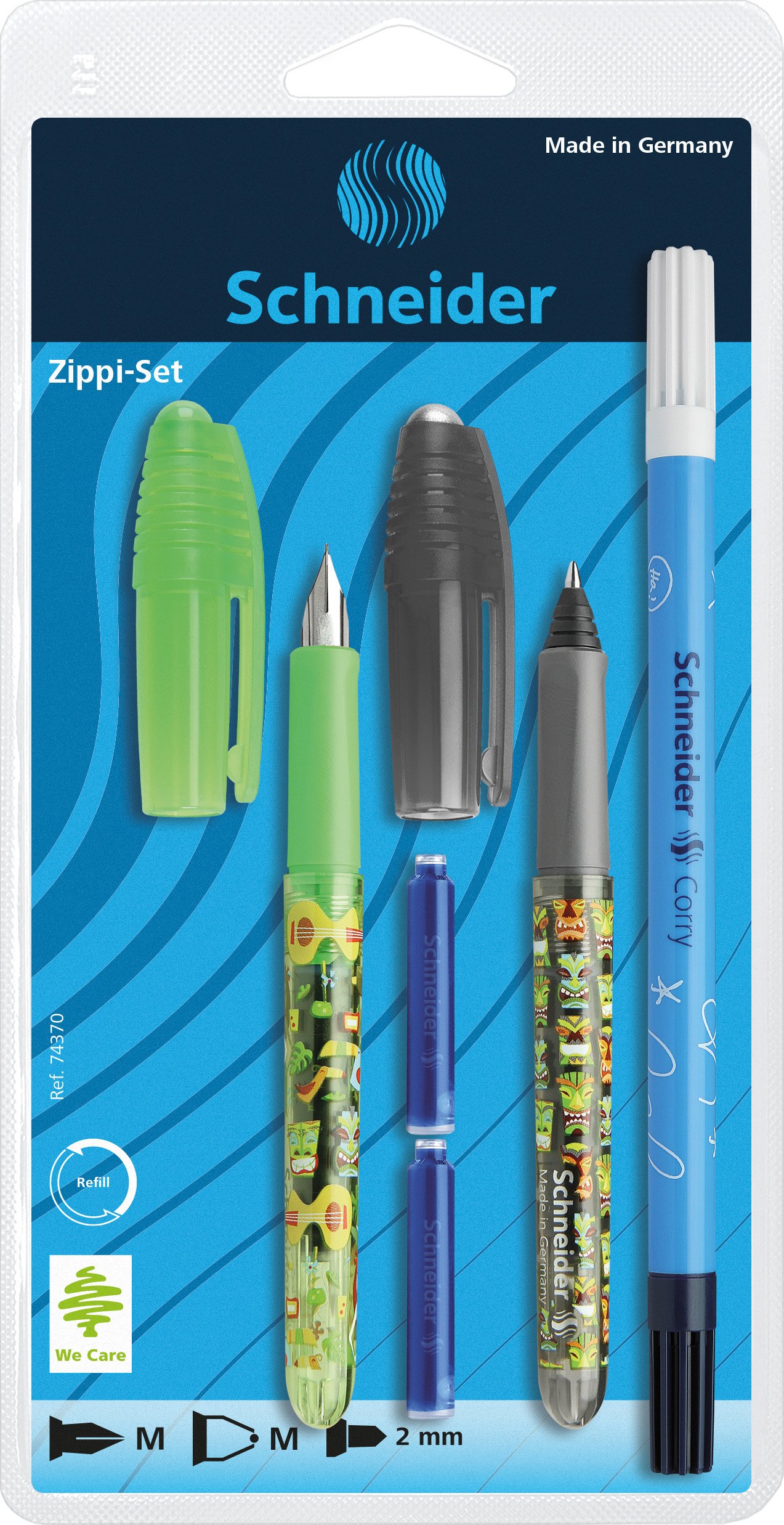 Set d'Écriture Stylo Plume + Roller + Effaceur Schneider - Motif Aléatoire – Image 7