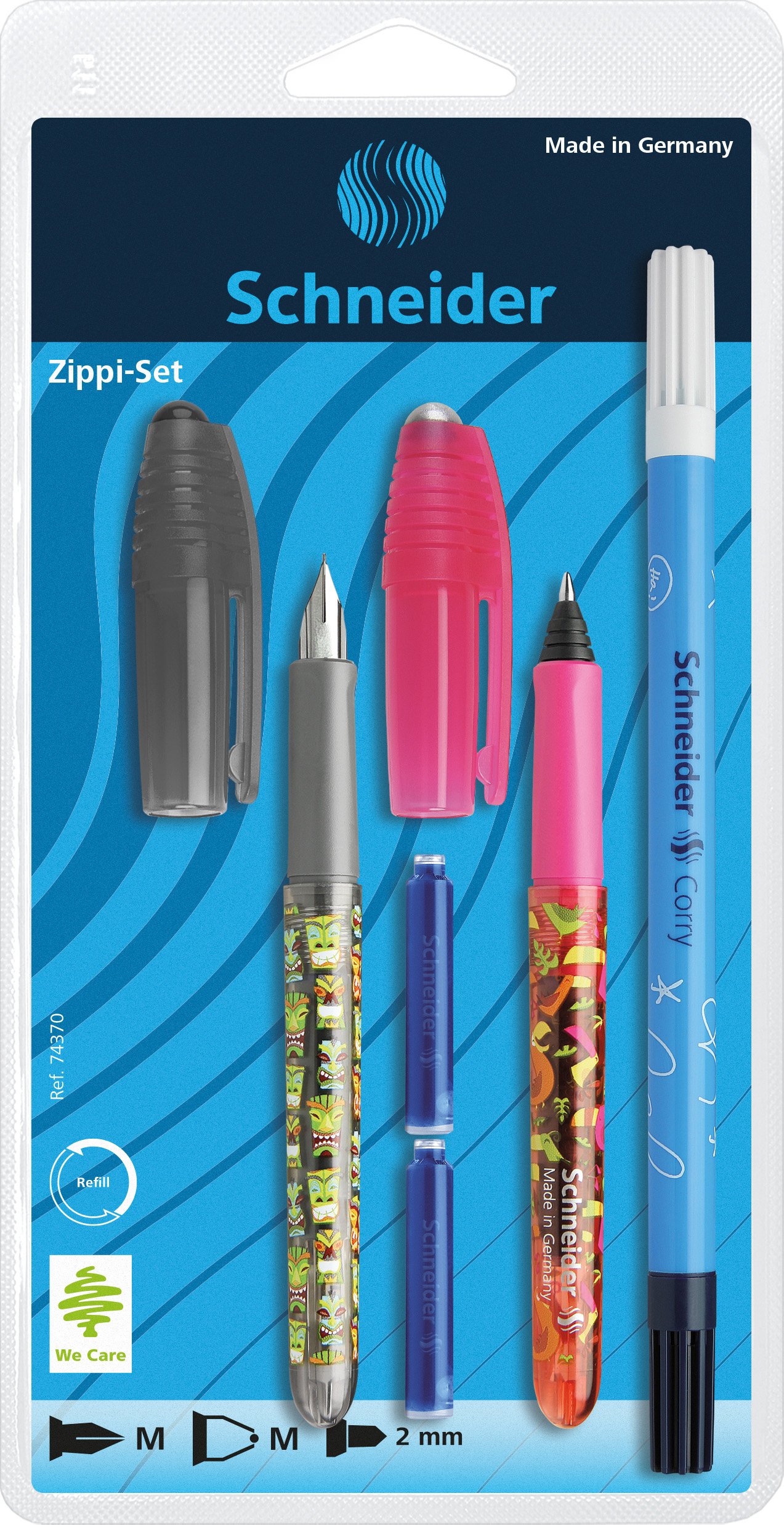 Set d'Écriture Stylo Plume + Roller + Effaceur Schneider - Motif Aléatoire – Image 6