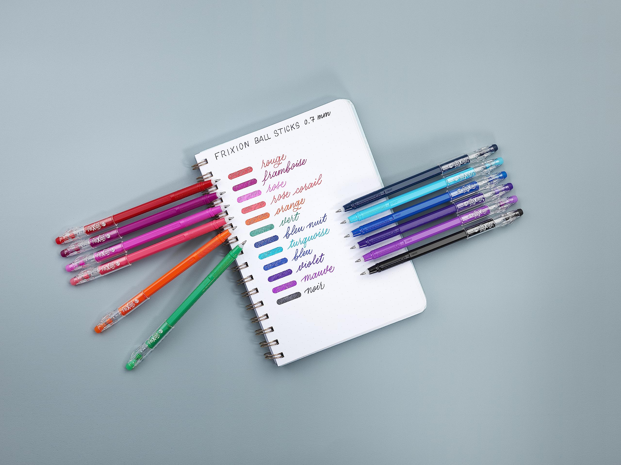 Lot de 12 Stylos Gel Effaçables FriXion Ball Stick Pilot - Pointe Moyenne – Image 6
