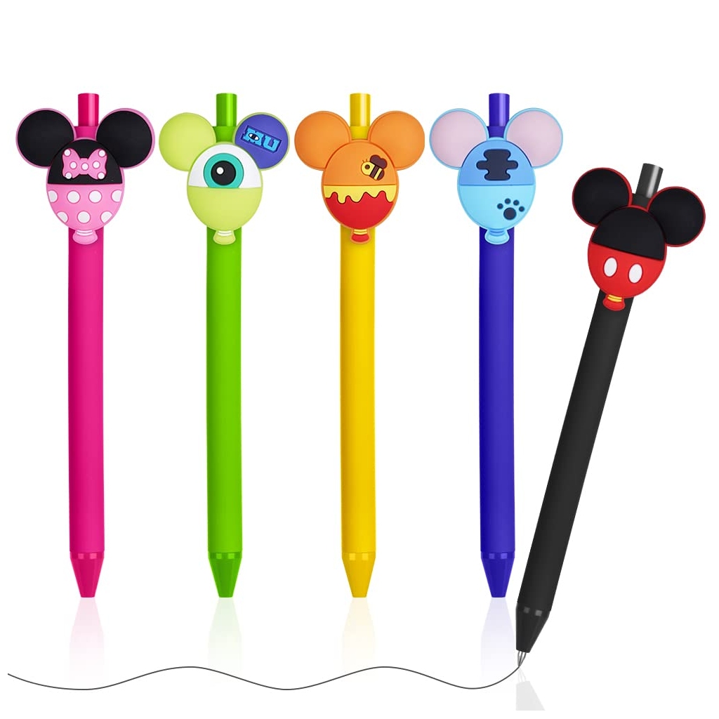 Lot de 5 Stylos Gel Animaux AUAUY - 0.5mm Rétractables