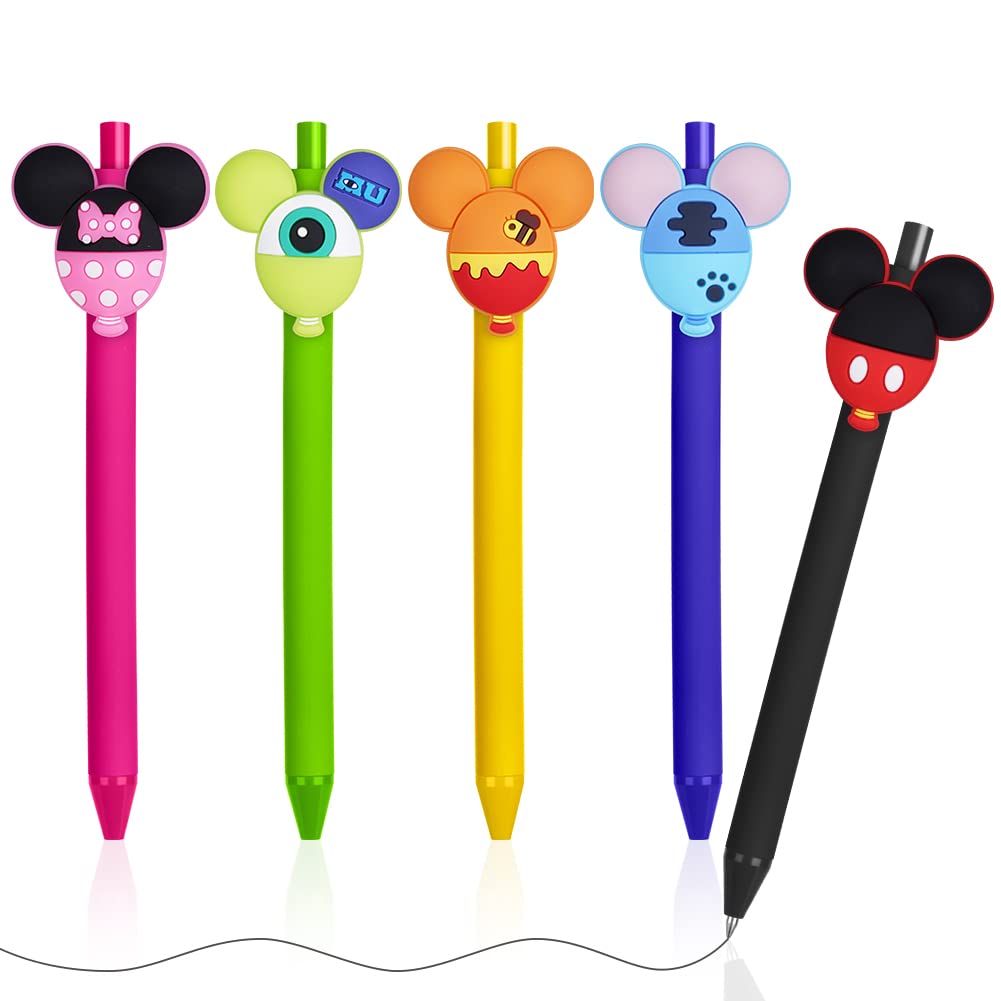 Lot de 5 Stylos Gel Animaux AUAUY - 0.5mm Rétractables