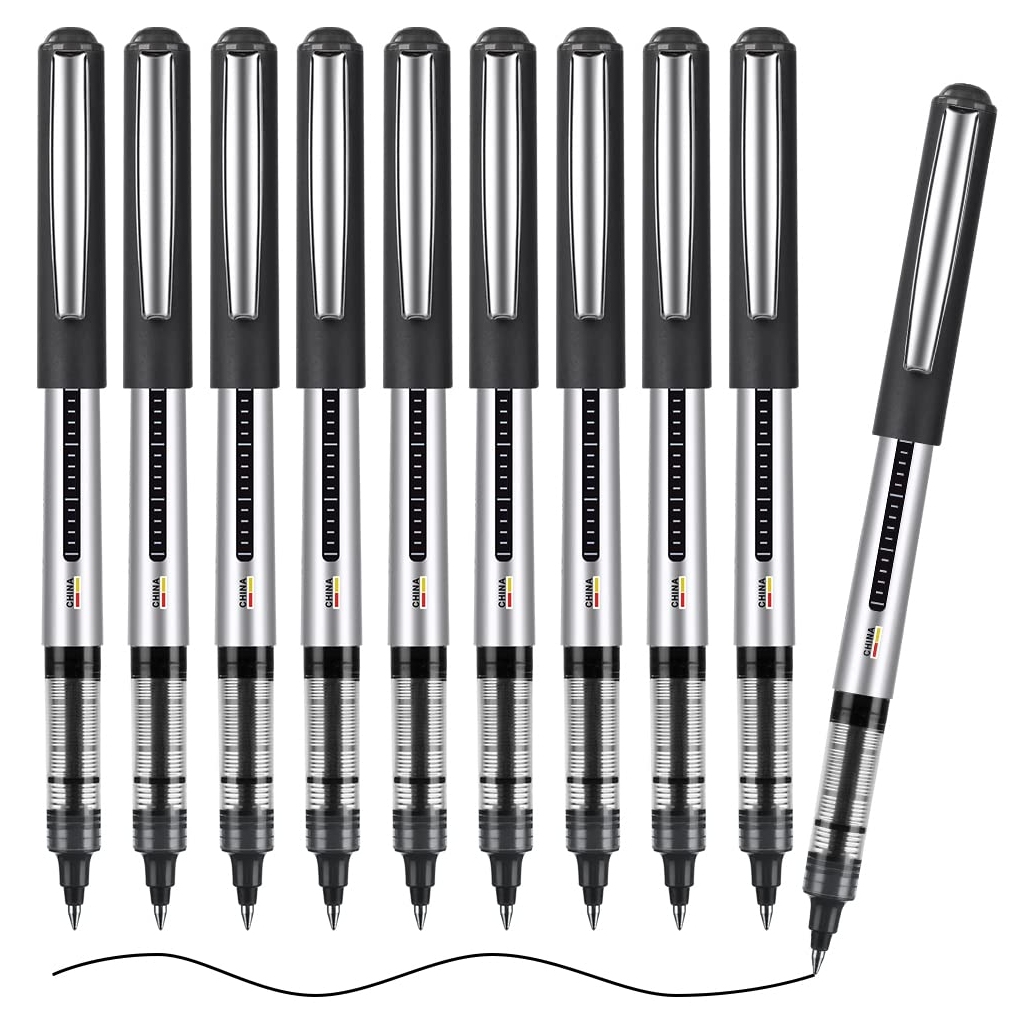 Stylo Roller Encre Gel OFFCUP 0.5mm Pointe Fine - Lot de 10