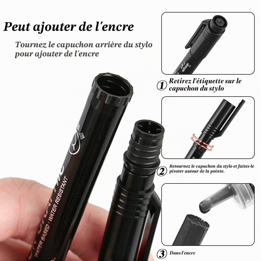 Lot de 6 Stylos Calligraphie O-Kinee - Feutres Noirs pour Lettrage – Image 3