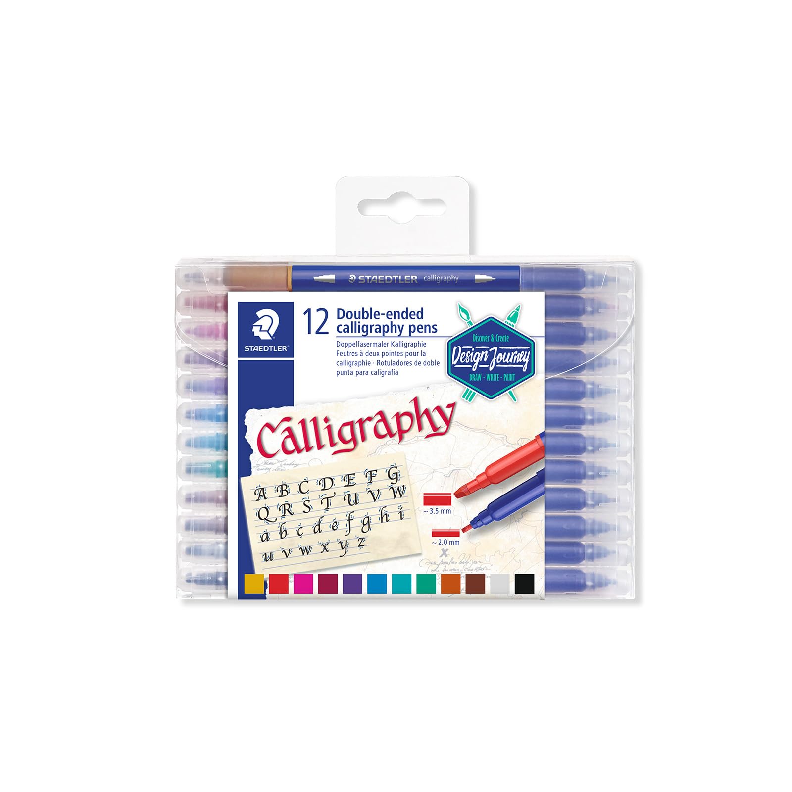 Stylo Calligraphie Double Pointe Staedtler 3005 TB12 - Lot de 12