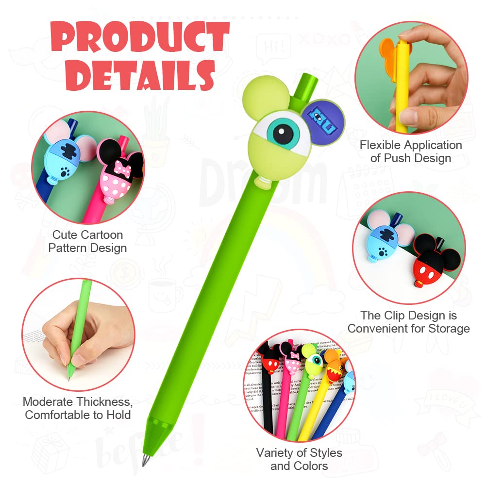 Lot de 5 Stylos Gel Animaux AUAUY - 0.5mm Rétractables – Image 2