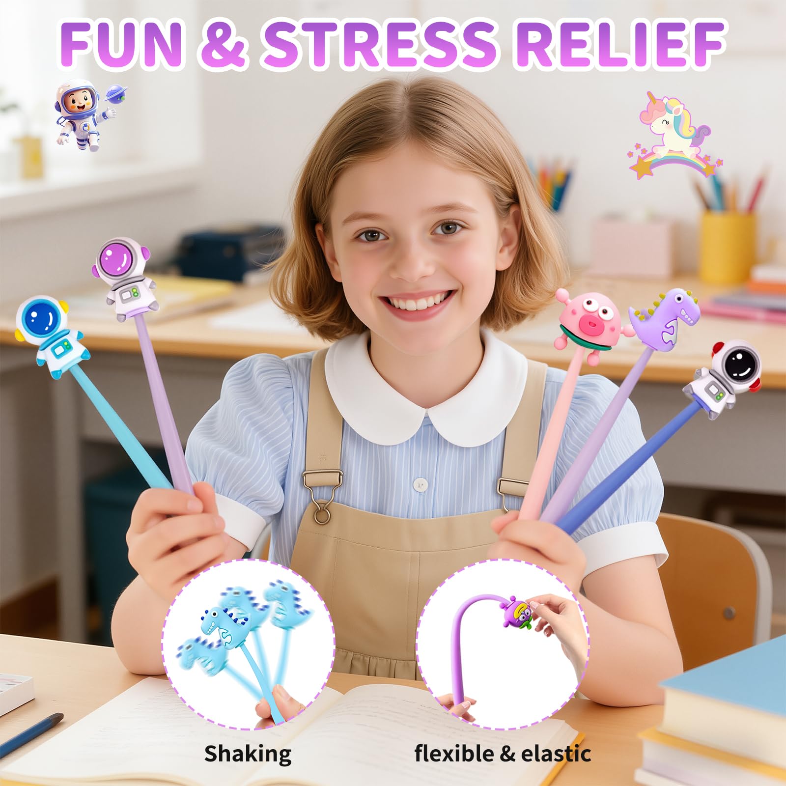 Lot de 30 Stylos Gel Kawaii Aixxikum - Animaux Rigolos Anti-Stress – Image 6