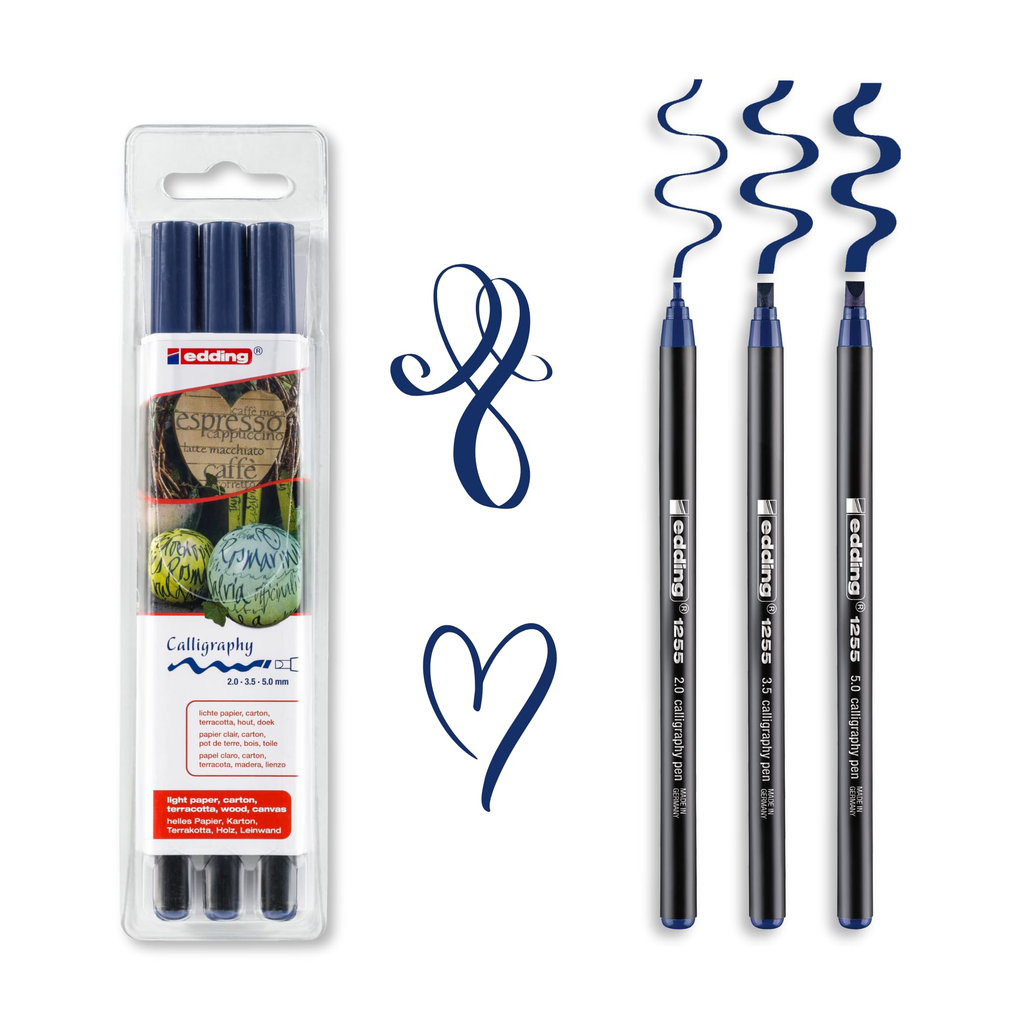 Feutre Calligraphie Edding 1255 - Pointe 2 mm - Lot de 3