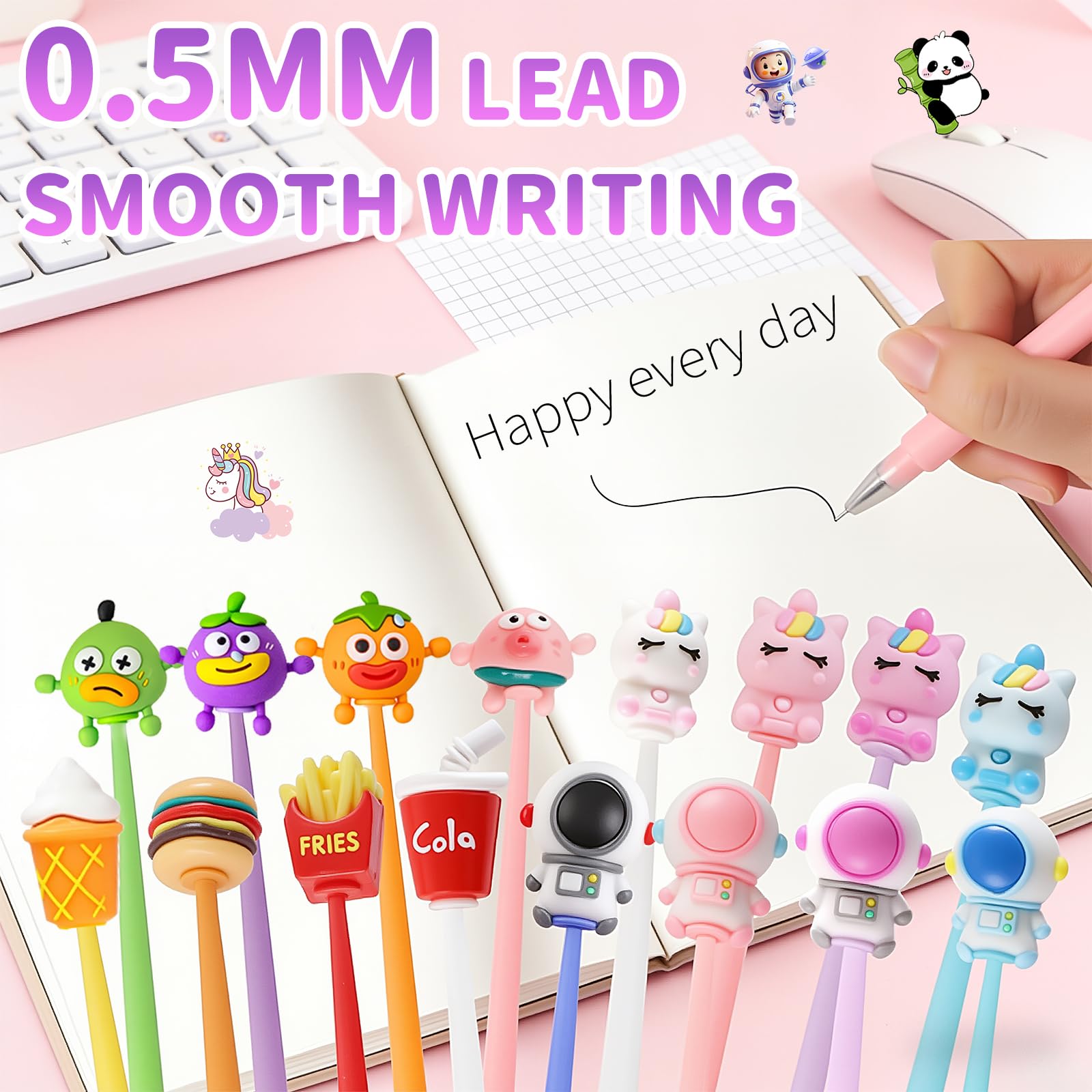 Lot de 30 Stylos Gel Kawaii Aixxikum - Animaux Rigolos Anti-Stress – Image 5