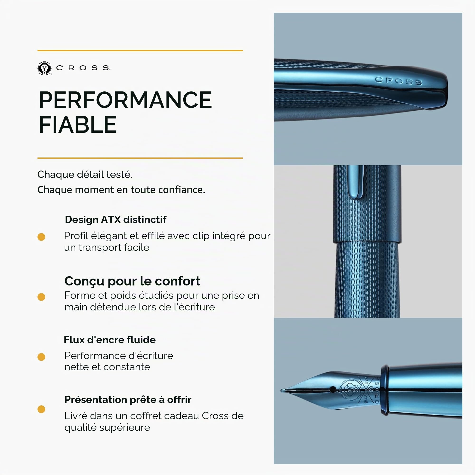 Stylo Plume ATX Cross Sablé Bleu Foncé – Image 4