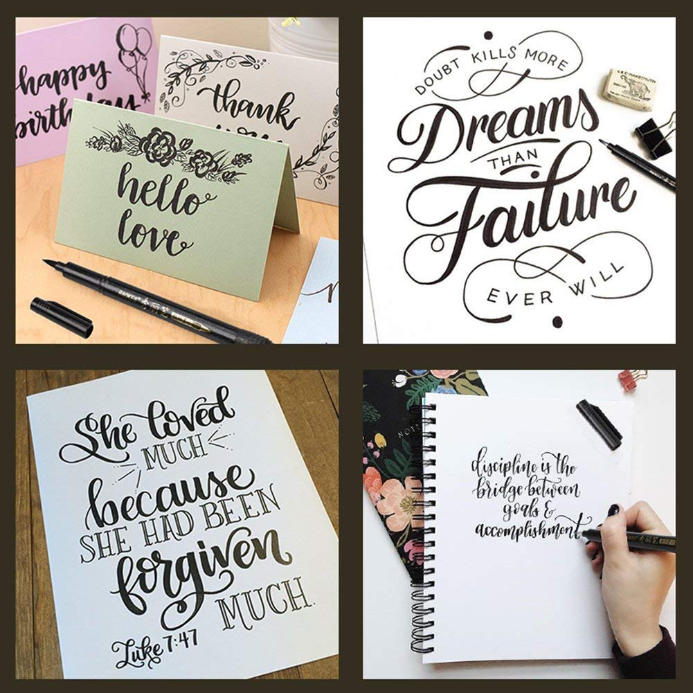 Lot de 6 Stylos Calligraphie O-Kinee - Feutres Noirs pour Lettrage – Image 5
