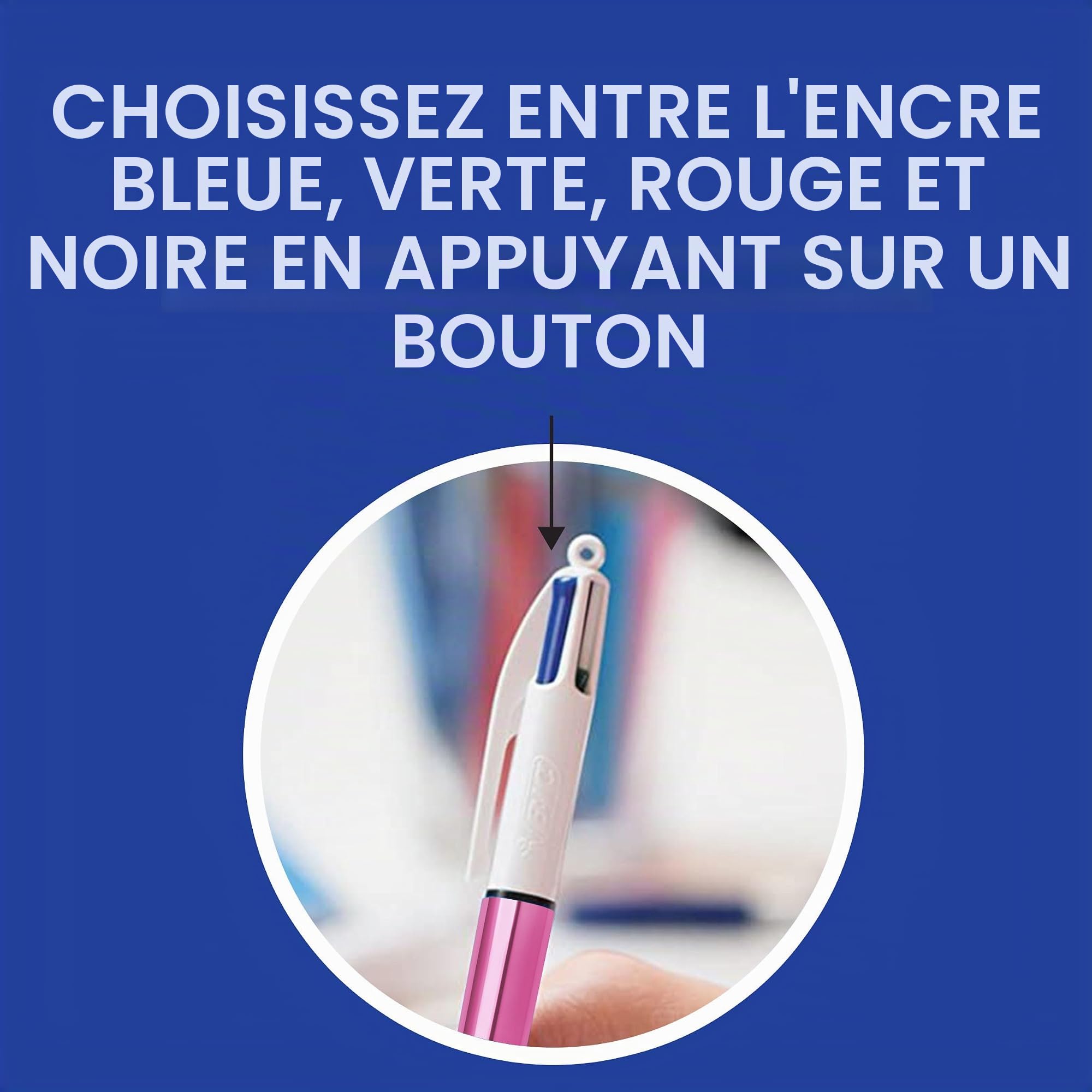 Stylo Bille 4 Couleurs Bic Corps Bleu - Lot de 3 – Image 5