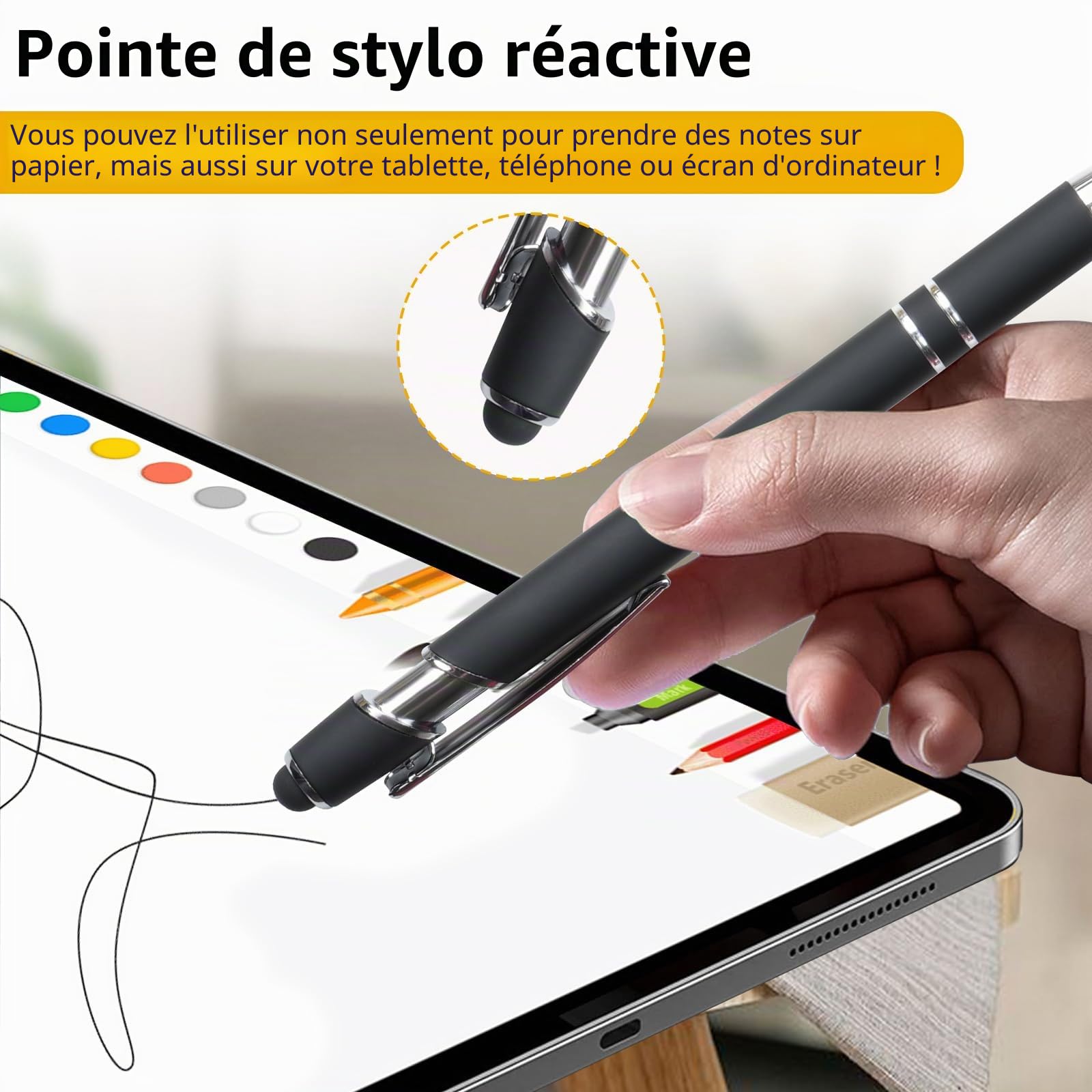 Set de 10 Stylos à Bille Rétractables avec 20 Recharges - Hengxinchen – Image 5