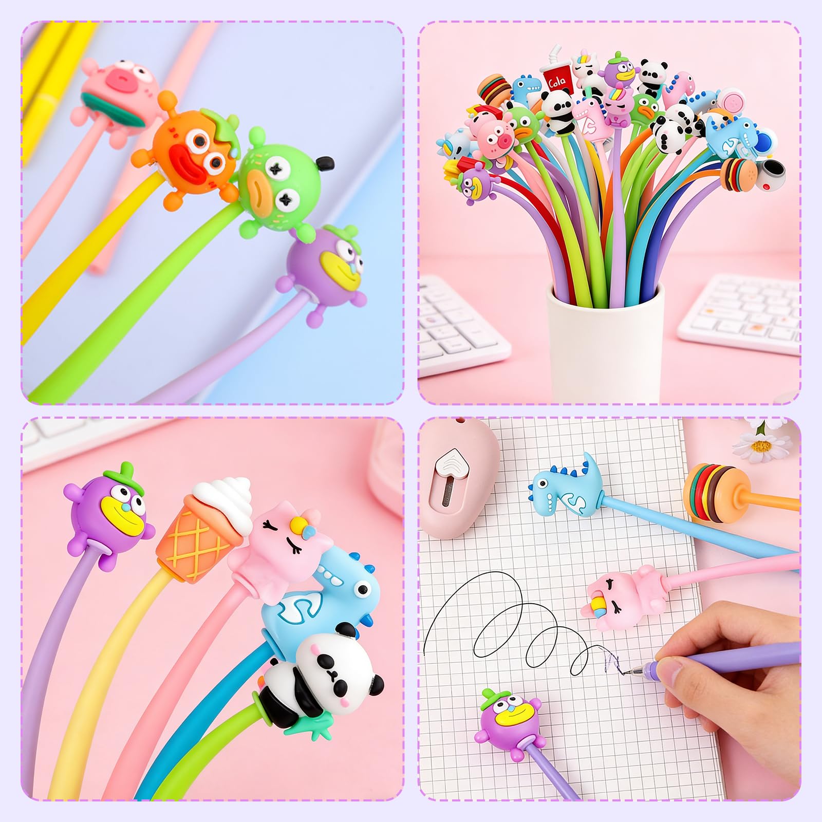 Lot de 30 Stylos Gel Kawaii Aixxikum - Animaux Rigolos Anti-Stress – Image 3