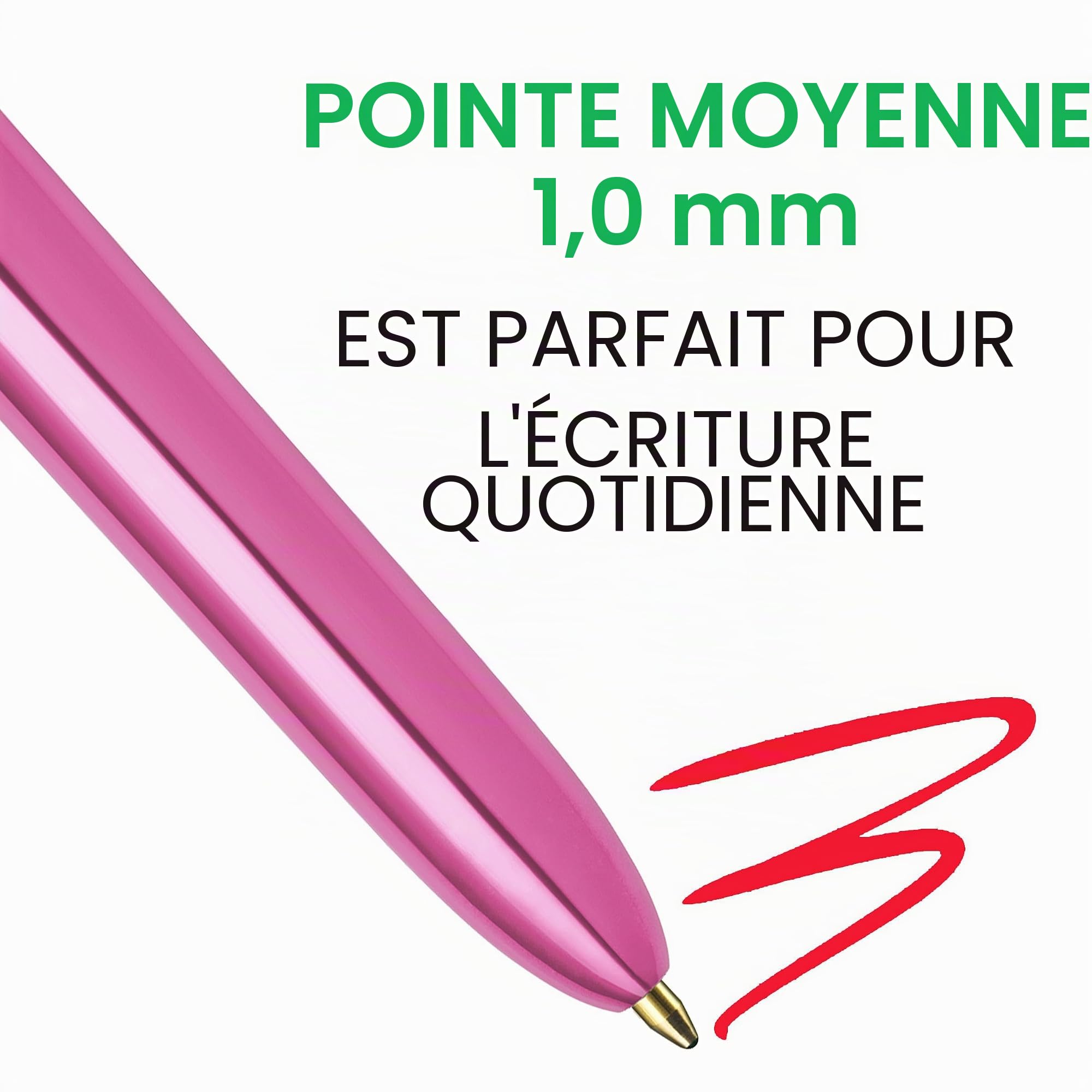 Stylo Bille 4 Couleurs Bic Corps Bleu - Lot de 3 – Image 3