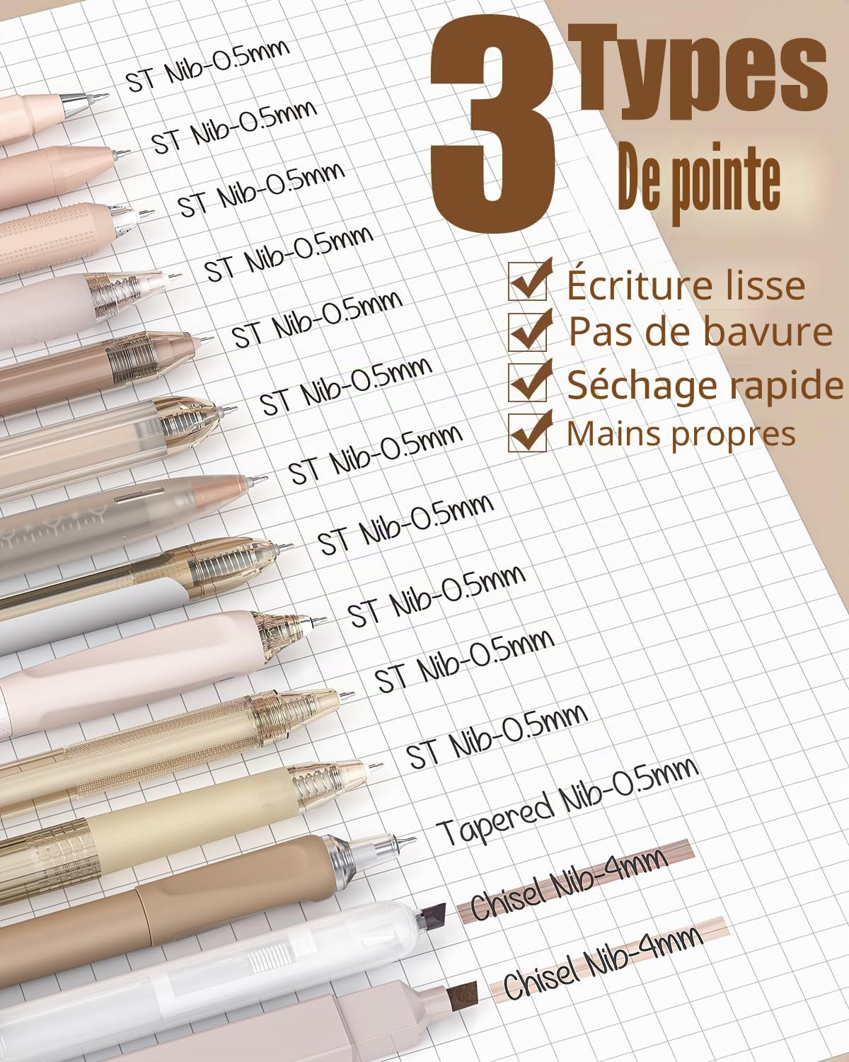 Lot de 14 Stylos Gel Pastel Four Candies - Pointe Fine 0,5 mm – Image 3