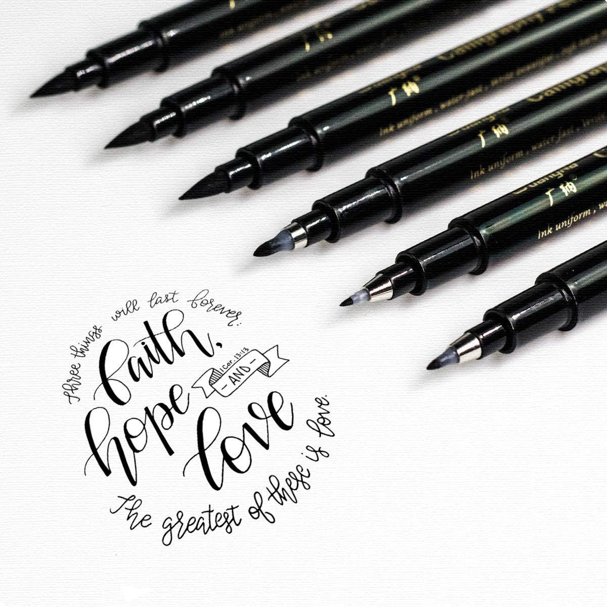 Lot de 6 Stylos Calligraphie O-Kinee - Feutres Noirs pour Lettrage – Image 6
