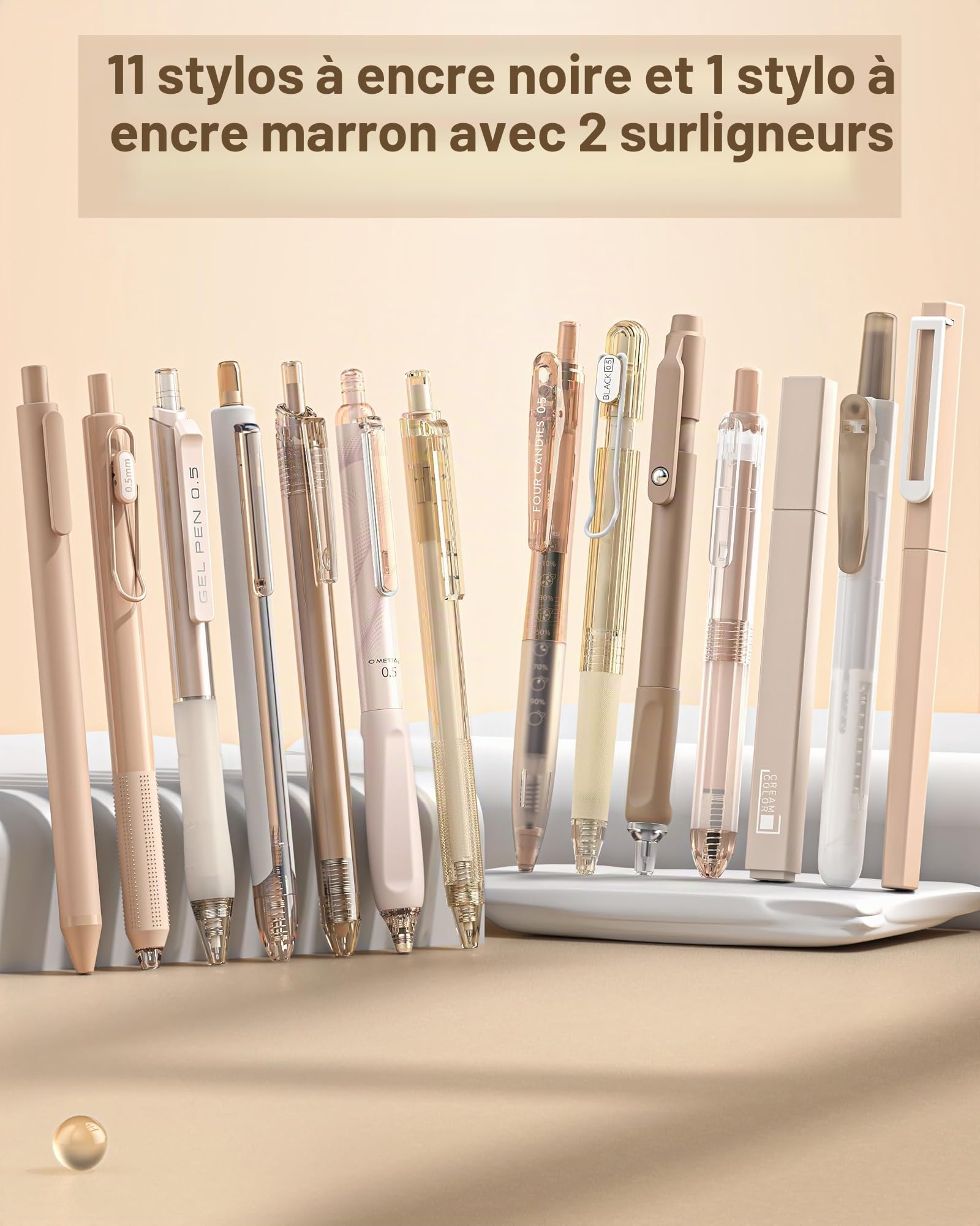 Lot de 14 Stylos Gel Pastel Four Candies - Pointe Fine 0,5 mm – Image 2