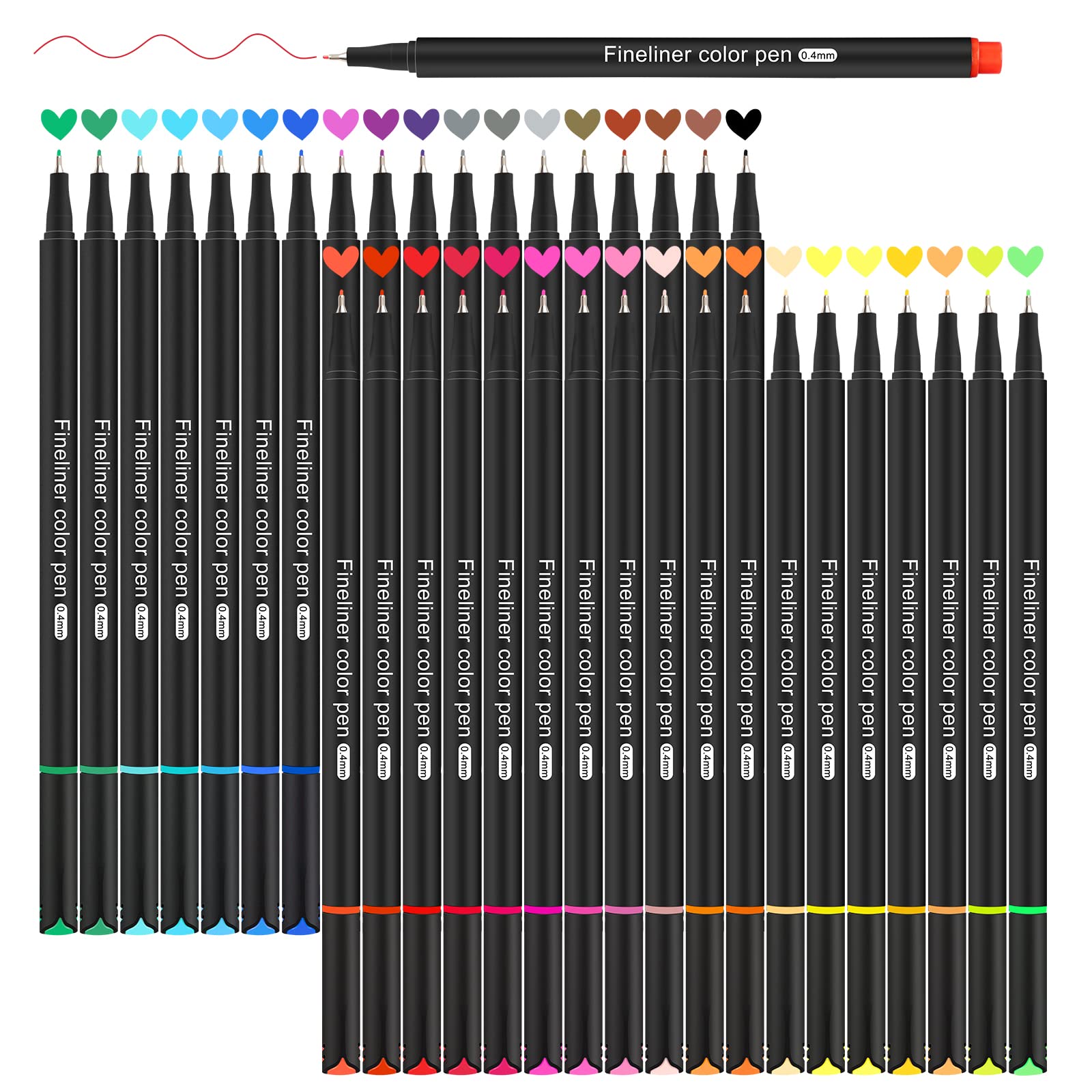Lot de 36 Stylos Feutre Pointe Fine Funnasting 0,4 mm pour Bullet Journal