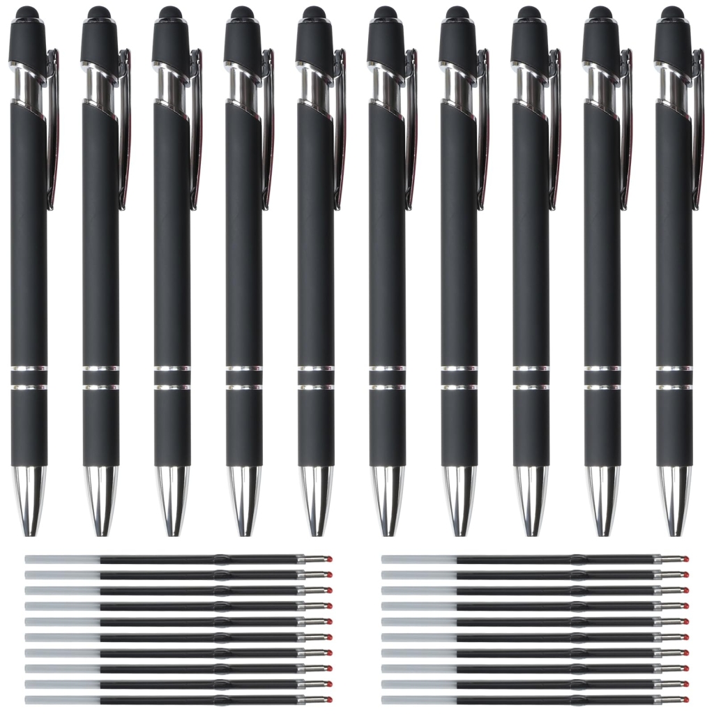 Set de 10 Stylos à Bille Rétractables avec 20 Recharges - Hengxinchen