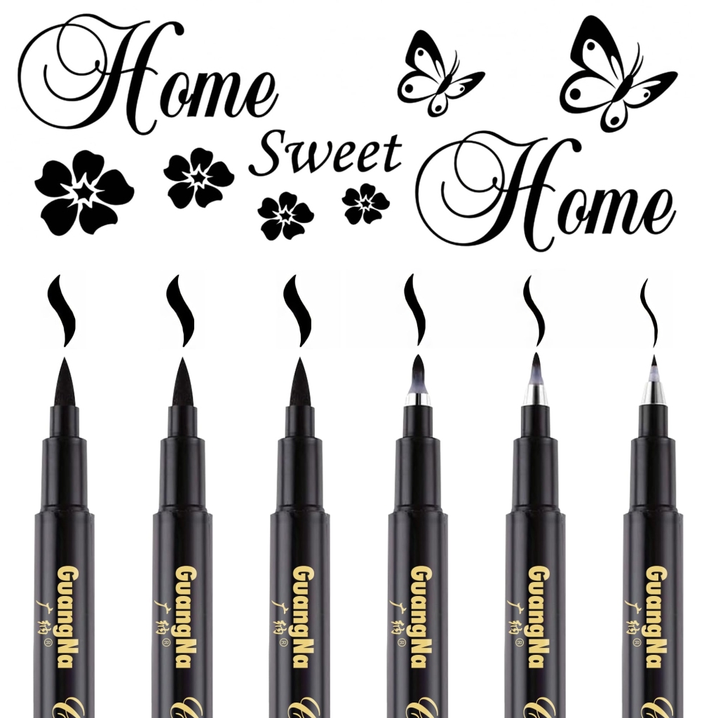 Lot de 6 Stylos Calligraphie Surcotto - Noir Rechargeable Débutants