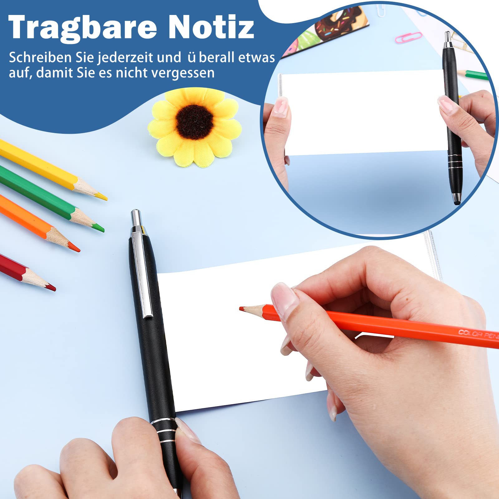 Stylo Bille Métal Nezyo avec Feuille de Triche Rétractable - Lot de 3 – Image 4
