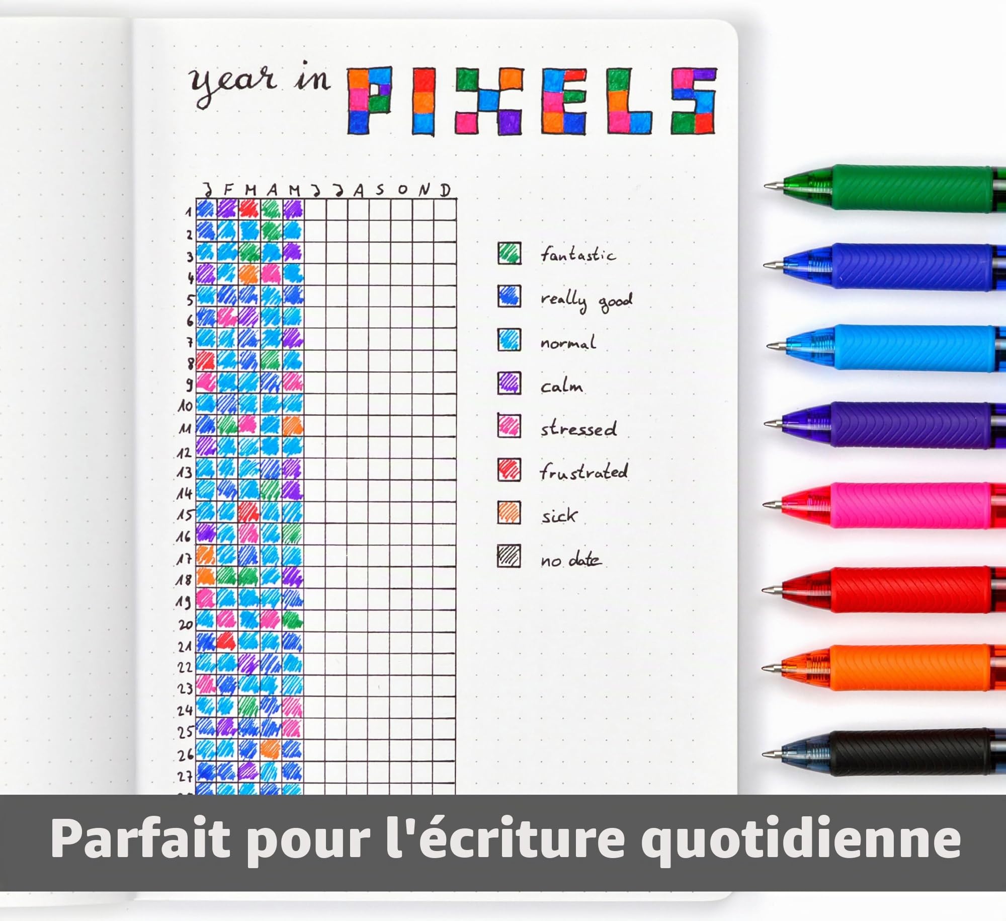 Lot de 12 Stylos Roller Gel Pentel Energel X BL107 - Pointe 0,7 mm Bleu Nuit – Image 6