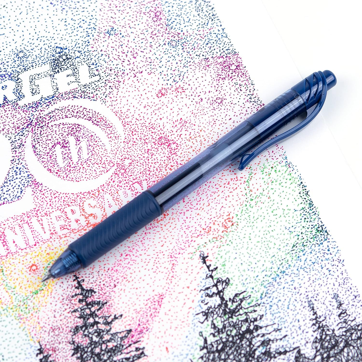 Lot de 12 Stylos Roller Gel Pentel Energel X BL107 - Pointe 0,7 mm Bleu Nuit – Image 7