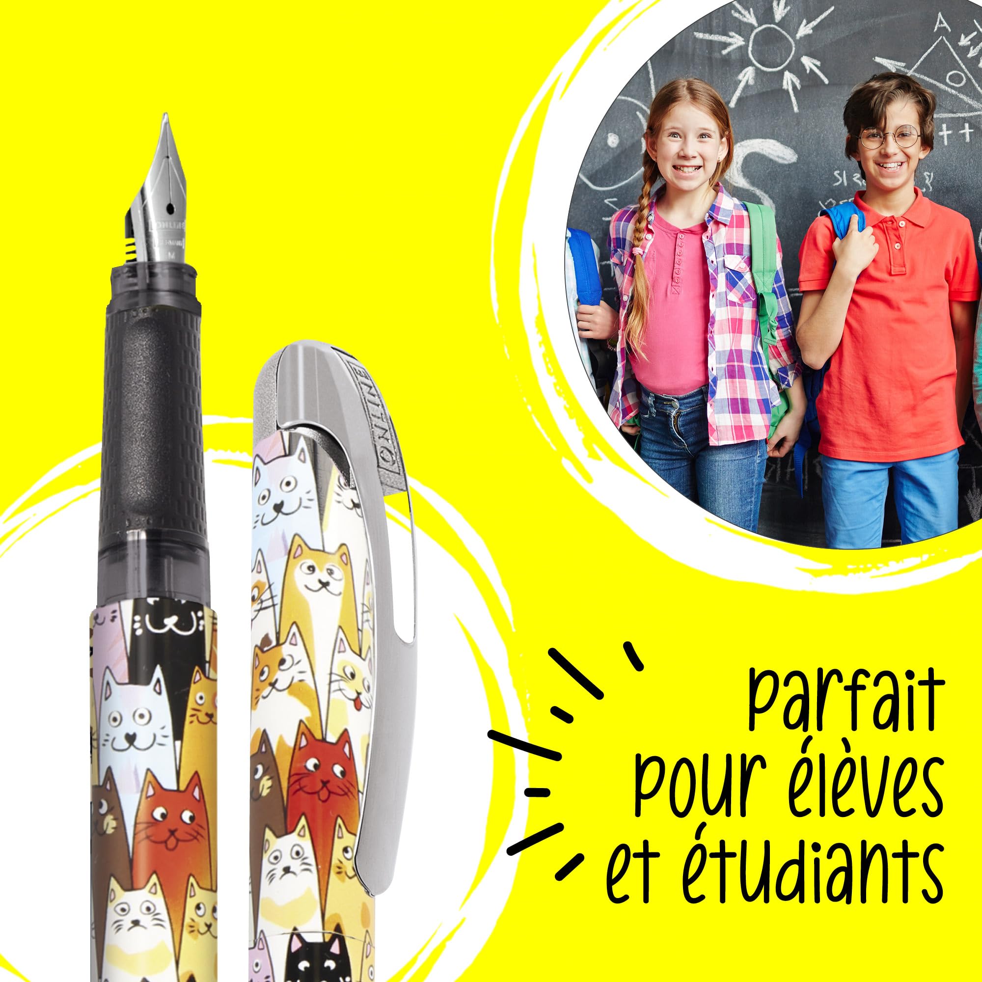 Stylo Plume College Chats Online - Ergonomique Enfant – Image 4