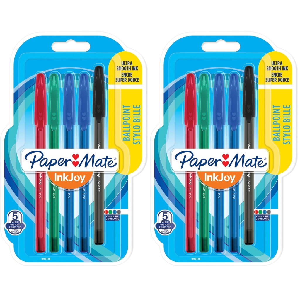 Stylo Bille InkJoy 100ST Paper Mate - Pointe Fine 0,7 mm Lot de 10