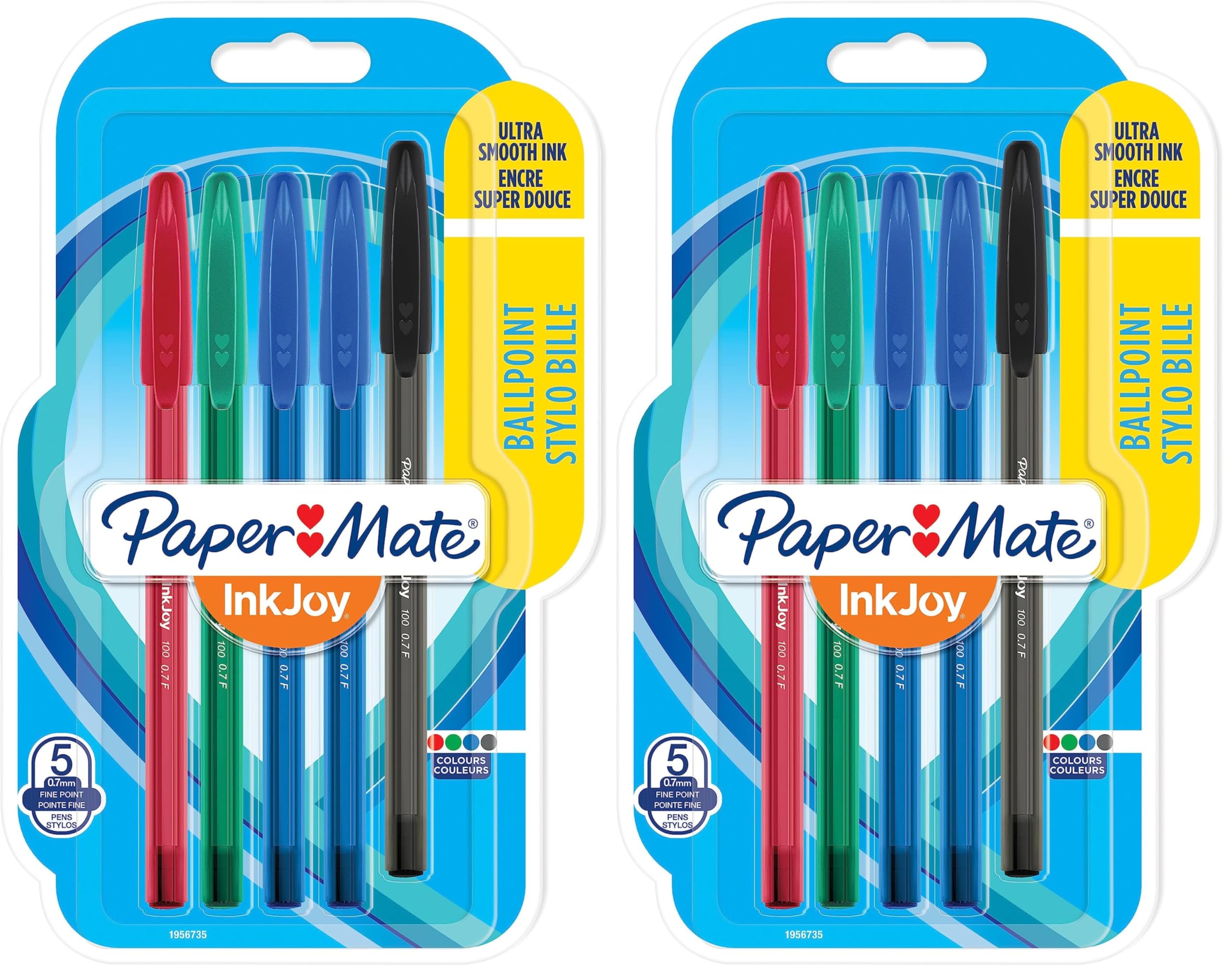 Stylo Bille InkJoy 100ST Paper Mate - Pointe Fine 0,7 mm Lot de 10