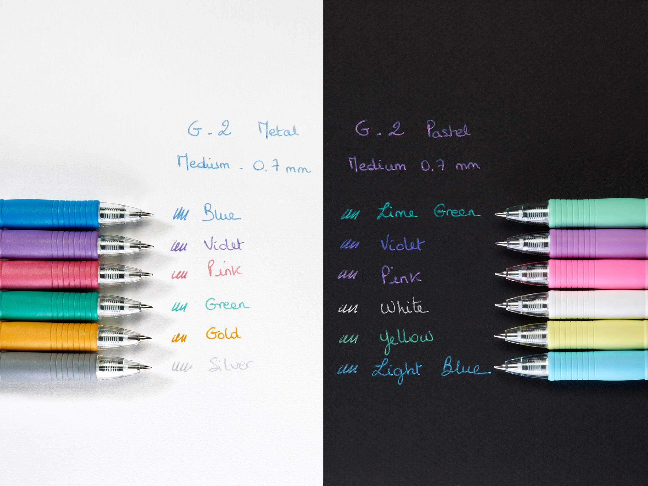 Lot de 5 Stylos Roller Gel Pilot G2 Pastel - Pointe Moyenne – Image 6