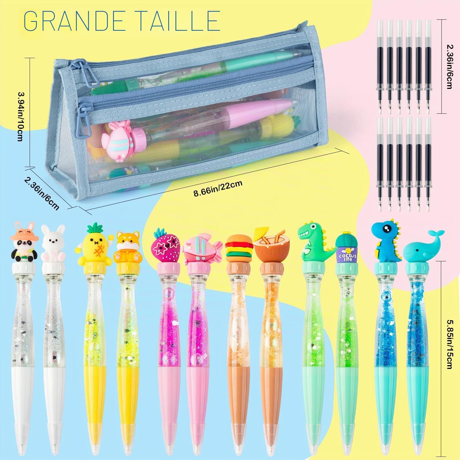 Stylo Bille Kawaii Tigerhu - Lot de 12 Stylos Anti-Stress Animaux – Image 2