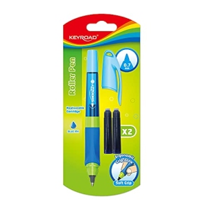 Keyroad Smoozzy Writer, stylo roller 0,7 mm avec 2 cartouches bleues