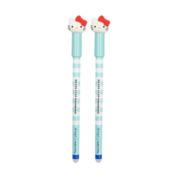 Mr. Wonderful lot de 2 stylos effaçables Bo-Bo Hello Kitty Never stop dreaming
