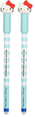 Mr. Wonderful lot de 2 stylos effaçables Bo-Bo Hello Kitty Never stop dreaming