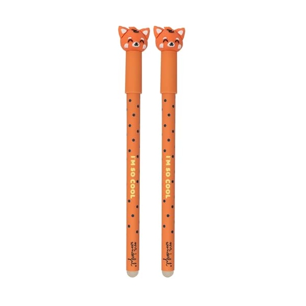 Mr. Wonderful lot de 2 stylos effaçables Panda rouge I'm so cool