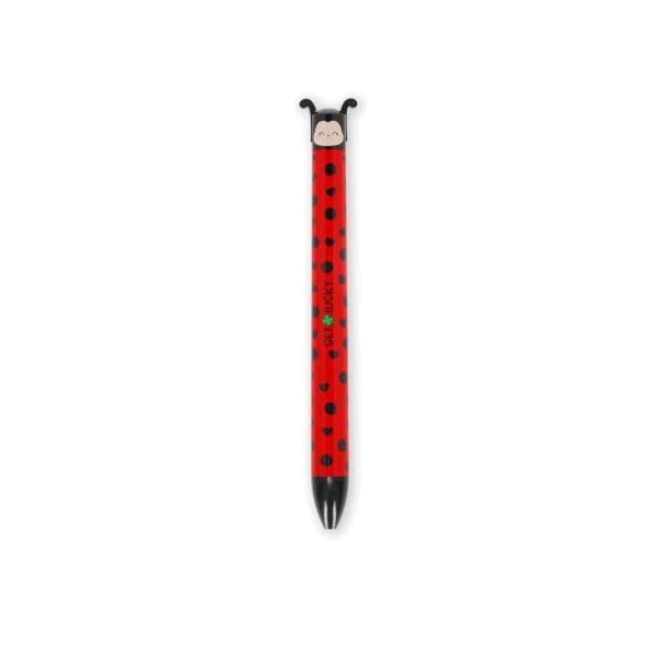 Legami stylo à bille bicolore Click&Clack Ladybug, motif coccinelle