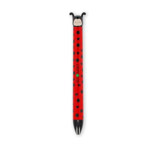 Legami stylo à bille bicolore Click&Clack Ladybug, motif coccinelle