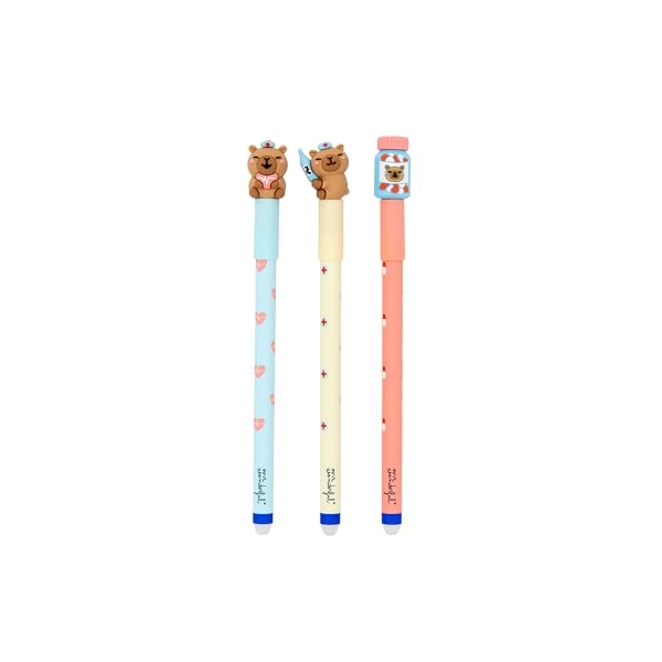 Mr. Wonderful set de 3 stylos effaçables Bo-Bo Capybara et Pillbox