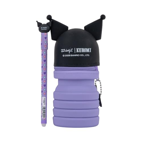 Mr. Wonderful trousse Kuromi en silicone extensible avec stylo Bo-Bo Kuromi